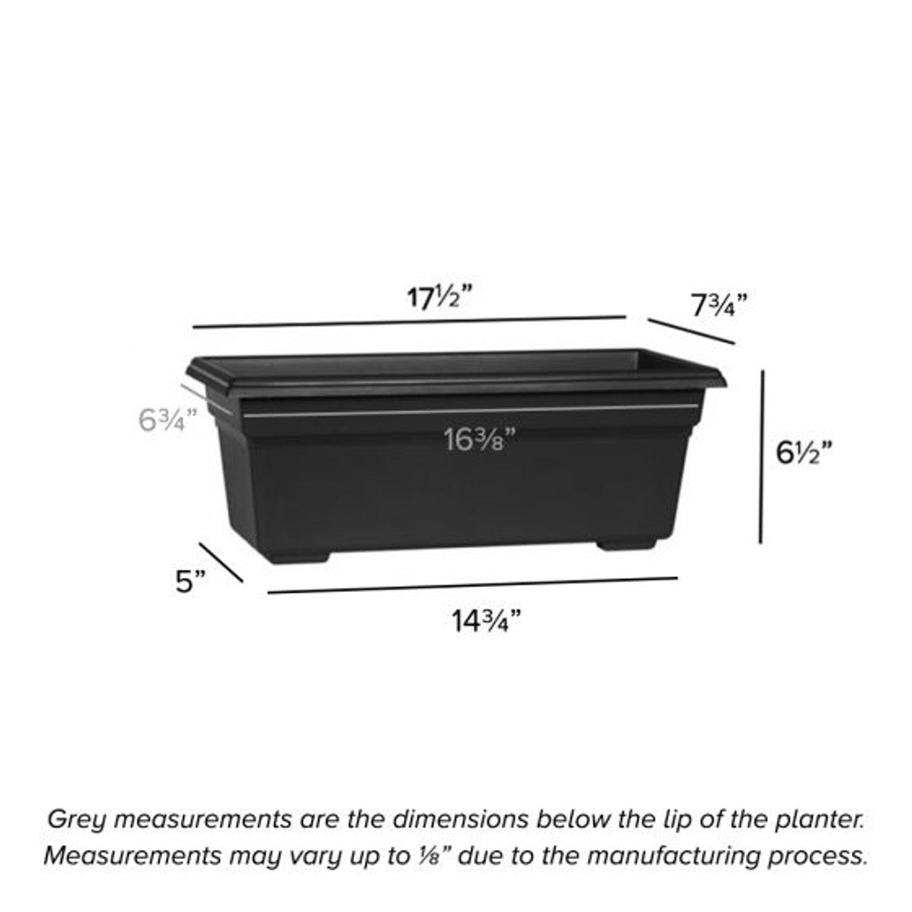 18" Flower Box Planter & Tray