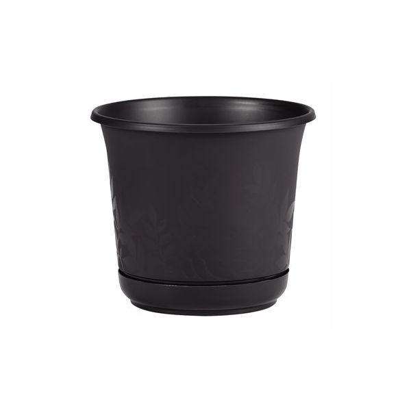 12" FREESIA - Black Textured Planter