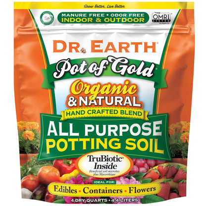 Dr. Earth® Pot of Gold® Organic All-Purpose Potting Soil - 4qt bag