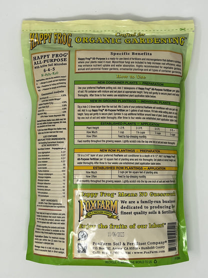 FoxFarm® Happy Frog® All-Purpose Fertilizer 6-4-5 - 4lb