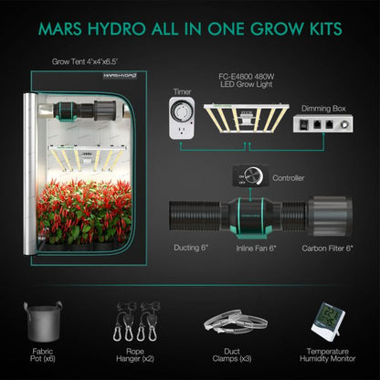 MARS HYDRO FC-E4800LED Complete Indoor Grow Kit