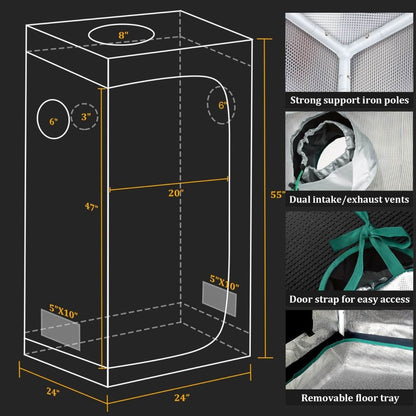 Mars Hydro Complete Indoor Grow Tent Kit with TS-600 LED Grow Light