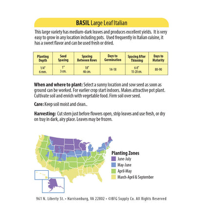 Basil Seed - Large Leaf Italian Basil Seed